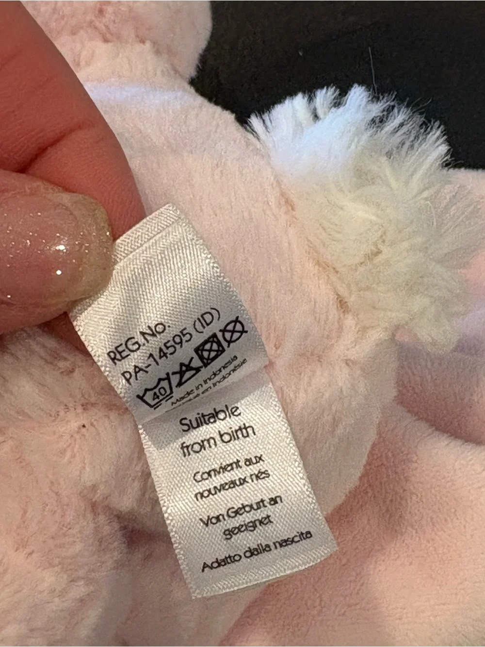 JellyCat Baby Bashful Bunny Lovey Pink Soother Security Blanket Rabbit Plush Toy - Picture 7 of 10